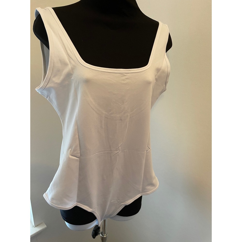 SUNRO COLLECTION Women White Square Neck Sleeveless Bodysuit XL